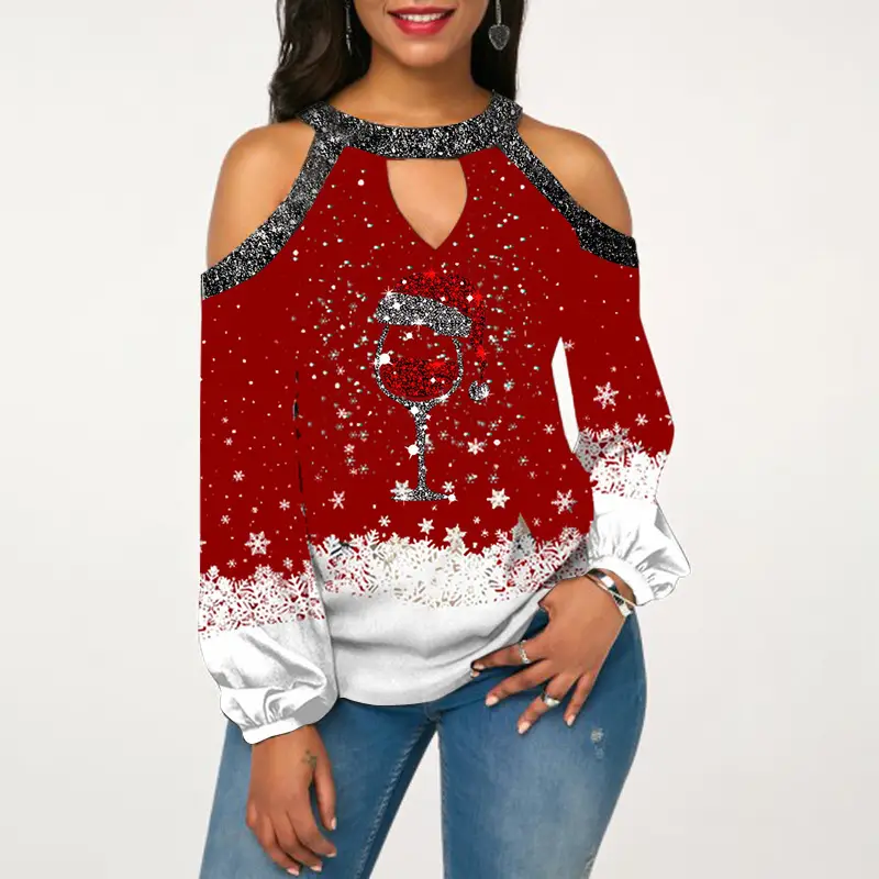 2022 Red Trumpet Sleeve T-Shirt for Women - Image 2