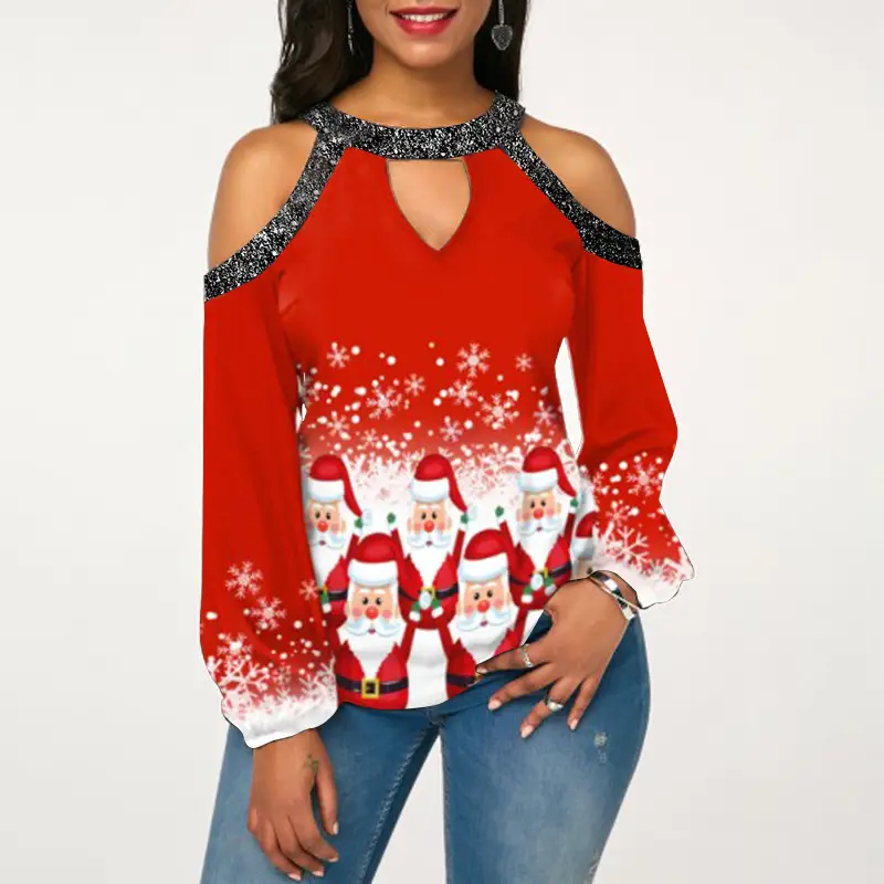 2022 Red Trumpet Sleeve T-Shirt for Women - Image 3
