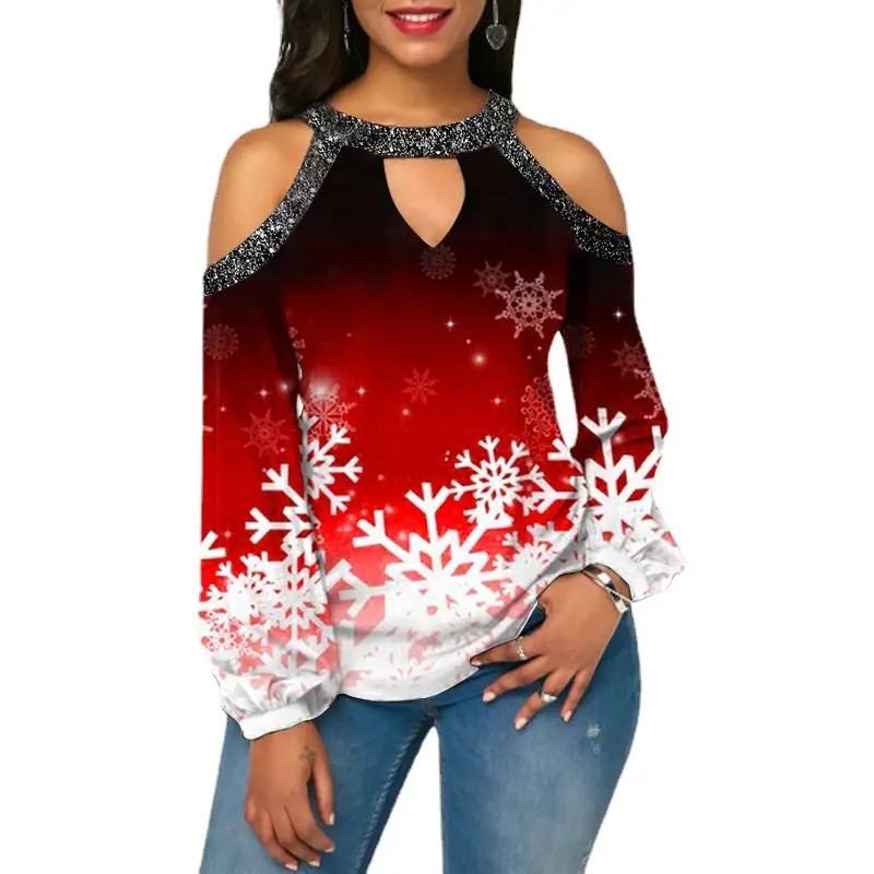 2022 Red Trumpet Sleeve T-Shirt for Women - Image 6