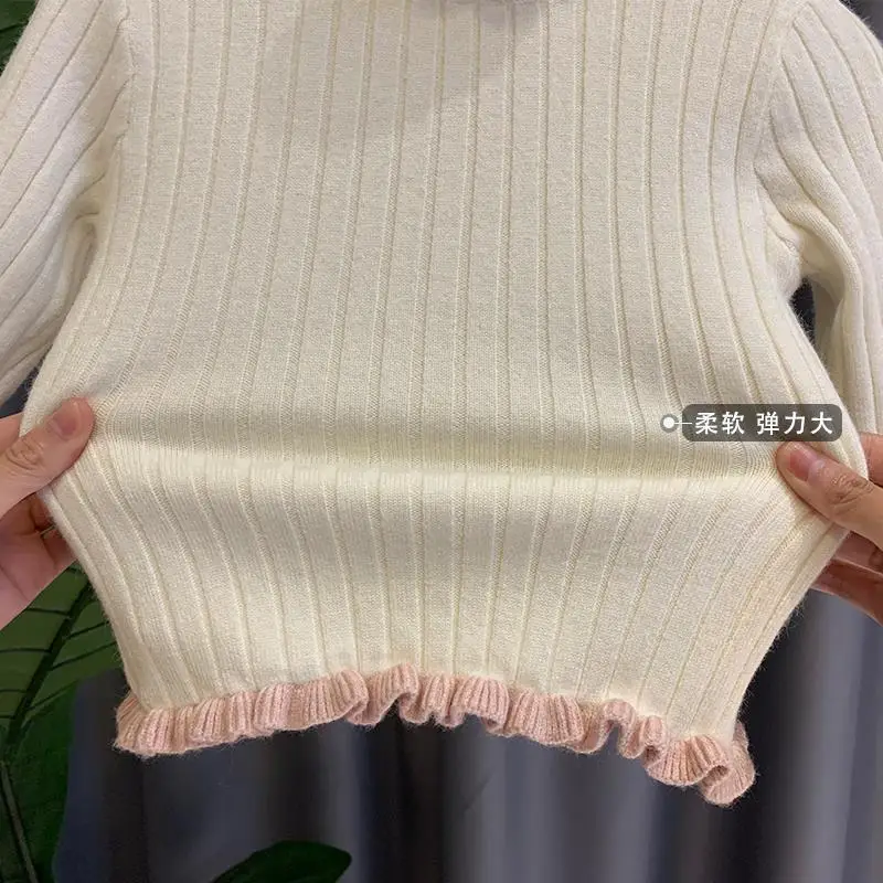 Girls Velvet High Collar Sweater Baby Girl Clothing
