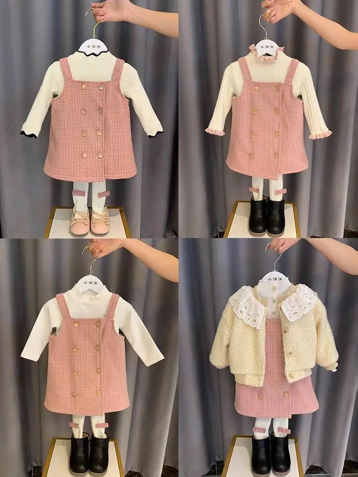 Girls Velvet High Collar Sweater Baby Girl Clothing — feature 2