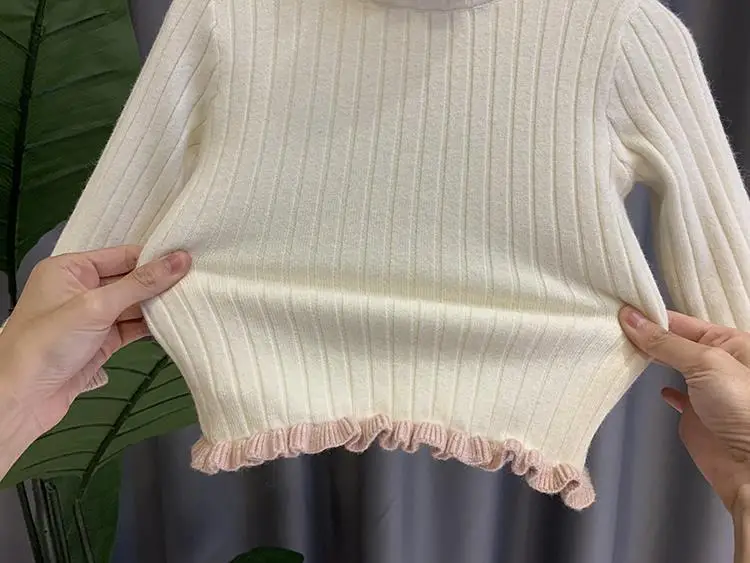 Girls Velvet High Collar Sweater Baby Girl Clothing — feature 5