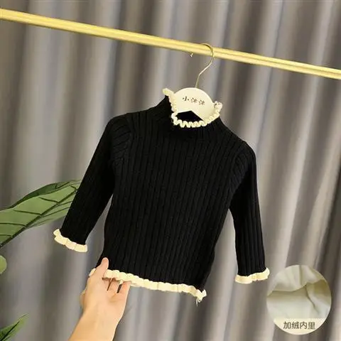 Girls Velvet High Collar Sweater Baby Girl Clothing