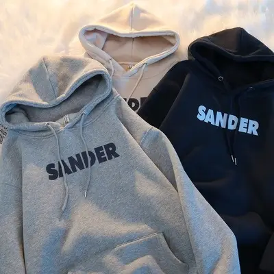 Women Fleece Hoodie Sander Grey Black Winter 2022 - Image 3