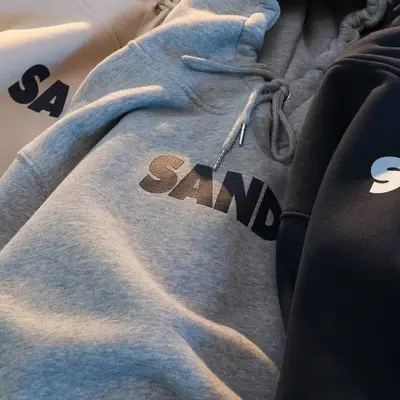 Women Fleece Hoodie Sander Grey Black Winter 2022 - Image 4