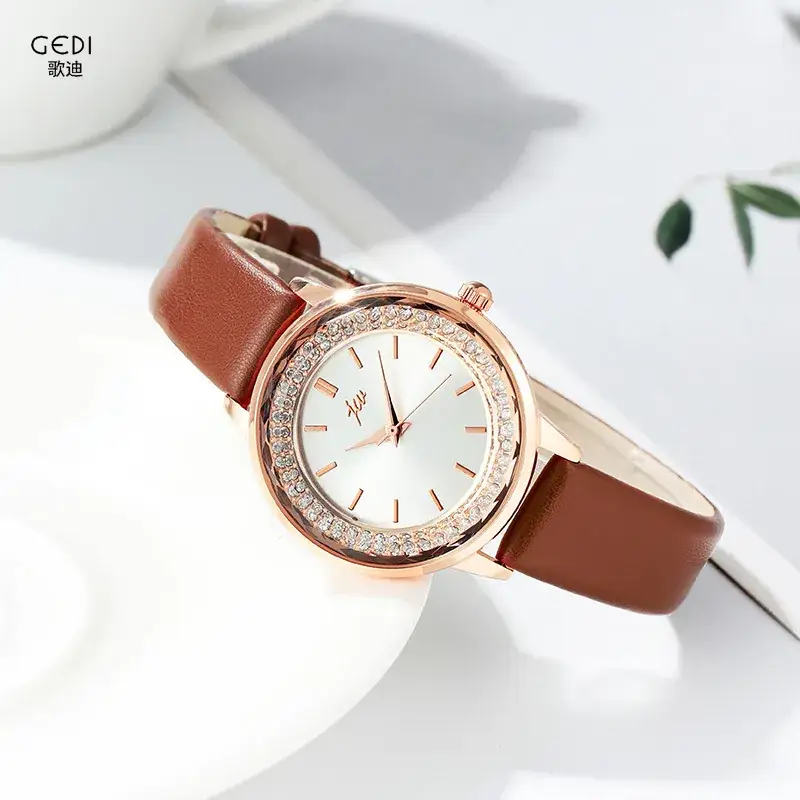 Ladies Rose Gold Quartz Watch with Crystal Band