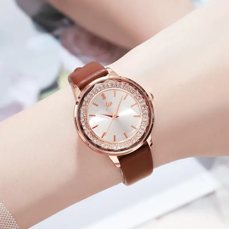 Ladies Rose Gold Quartz Watch with Crystal Band
