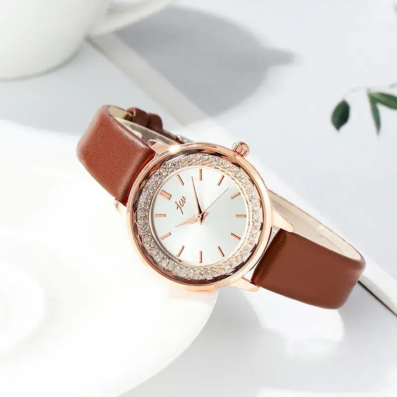 Ladies Rose Gold Quartz Watch with Crystal Band