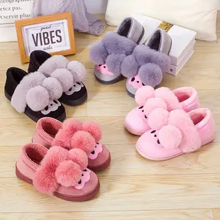 New Couple's Autumn and Winter Warm Stitched Thick-Soled Waterproof Coral Fleece Home Casual Cotton Slippers for Women, in Stock with Added Fleece — feature 3