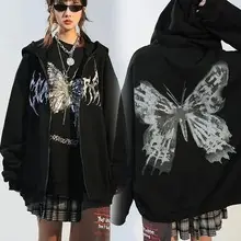 Red Sternum Rhinestone Hoodie with Zipper Front — feature 27
