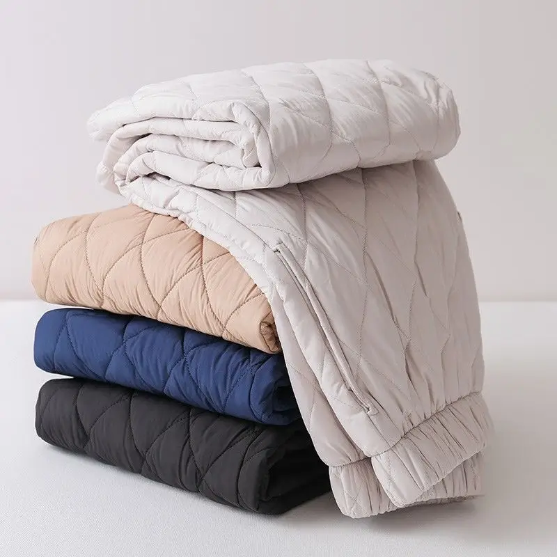 Women's Thick Warm Cotton Pants Black Blue Beige Grey - Image 10
