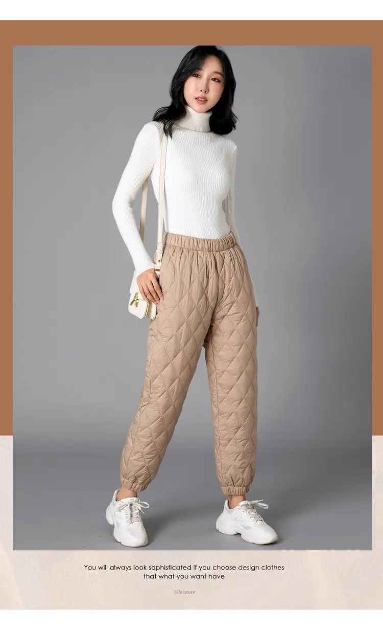 Women's Thick Warm Cotton Pants Black Blue Beige Grey — feature 20