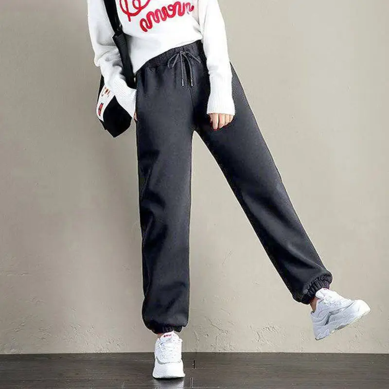Black Harem Sweatpants Warm Winter Casual Pants