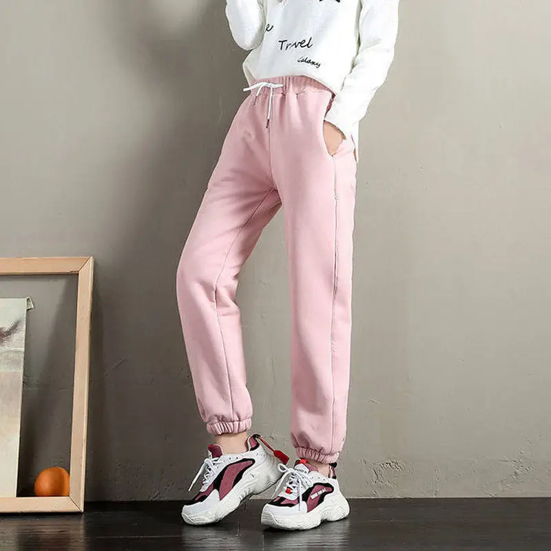 Black Harem Sweatpants Warm Winter Casual Pants