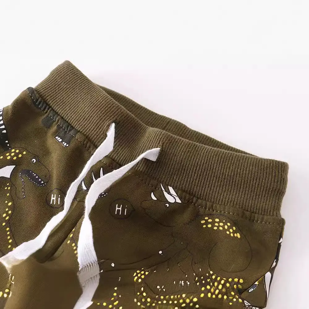 Kids Cotton Tarky Pants Brown Cat Print - Image 3
