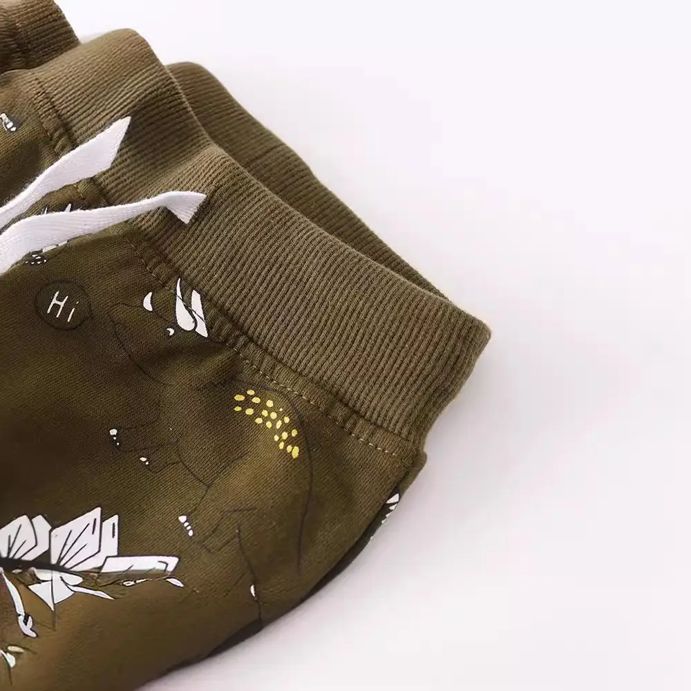 Kids Cotton Tarky Pants Brown Cat Print - Image 4