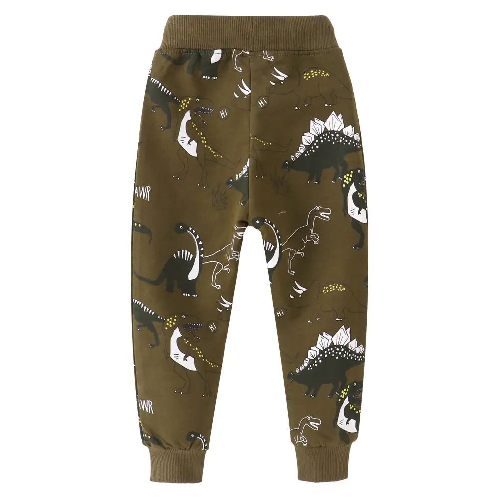 Kids Cotton Tarky Pants Brown Cat Print - Image 5