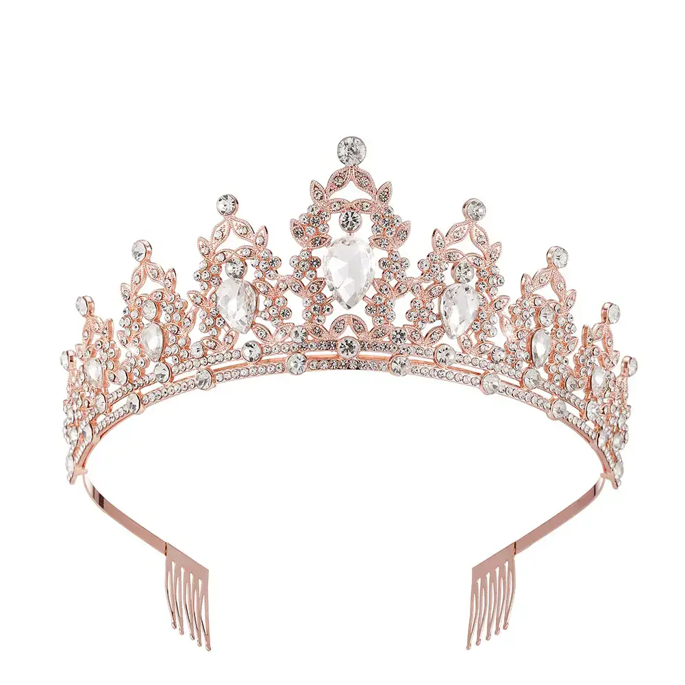 European Gem Crown Baroque Wedding Hair Band - Image 3