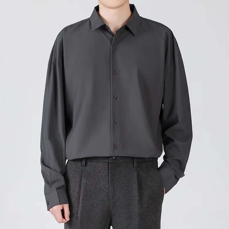 Men Black Loose Straight Pants Casual Dress Pants - Image 9
