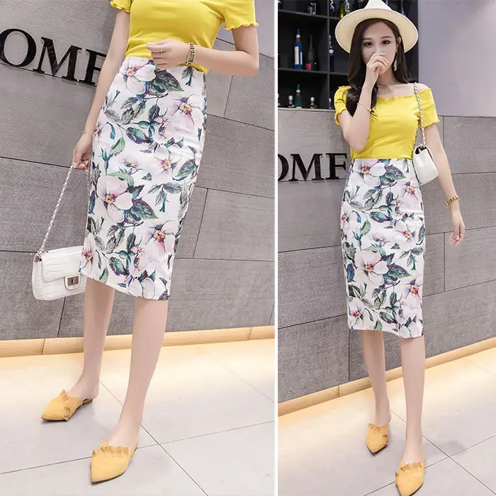 Women's Floral Print Pencil Skirt Spring Summer — feature 2