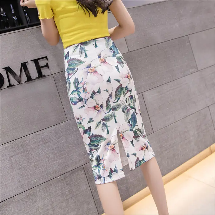 Women's Floral Print Pencil Skirt Spring Summer — feature 4