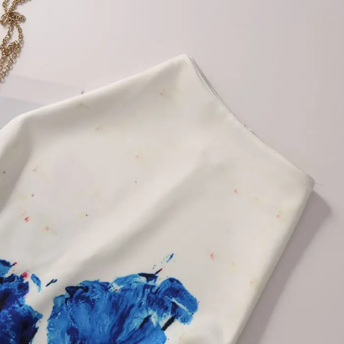 Light Blue Black Embroidered Pencil Skirt for Women — feature 11