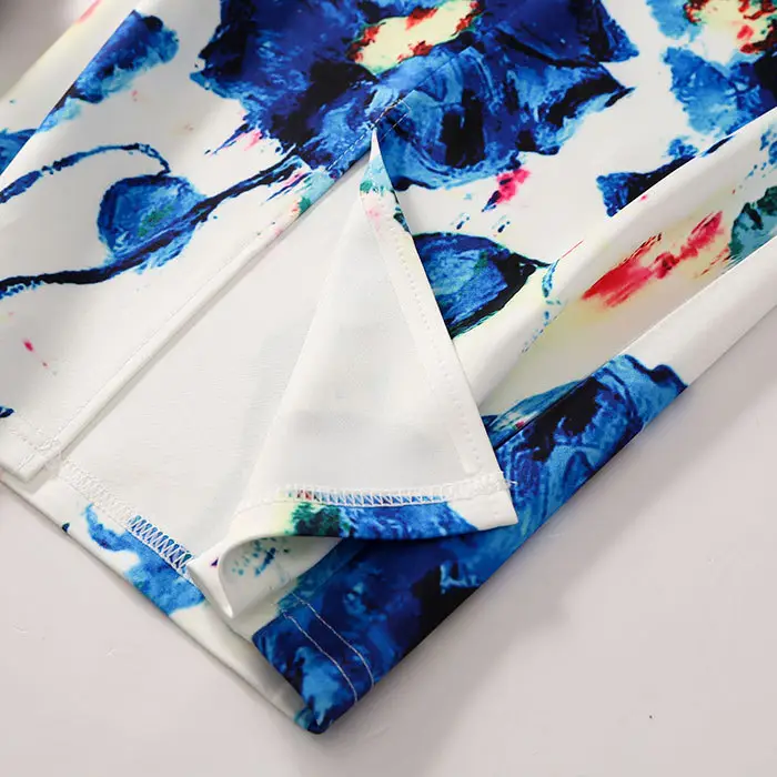 Light Blue Black Embroidered Pencil Skirt for Women — feature 14