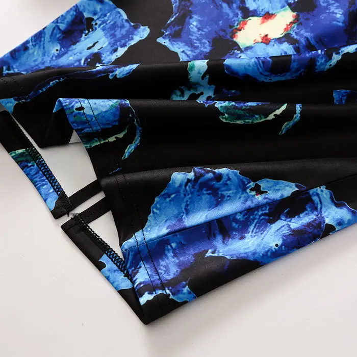 Light Blue Black Embroidered Pencil Skirt for Women — feature 8