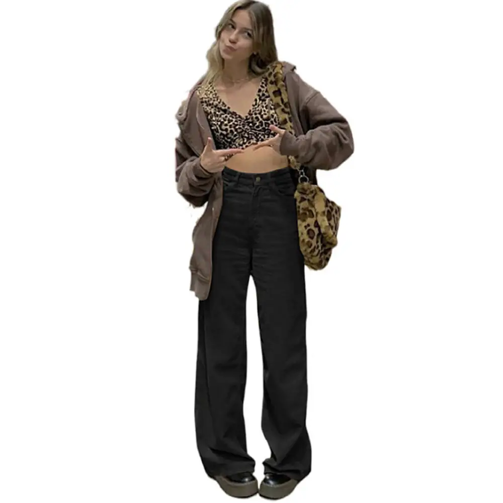 Brown Loose Fit High Waist Pants for Women - Image 4