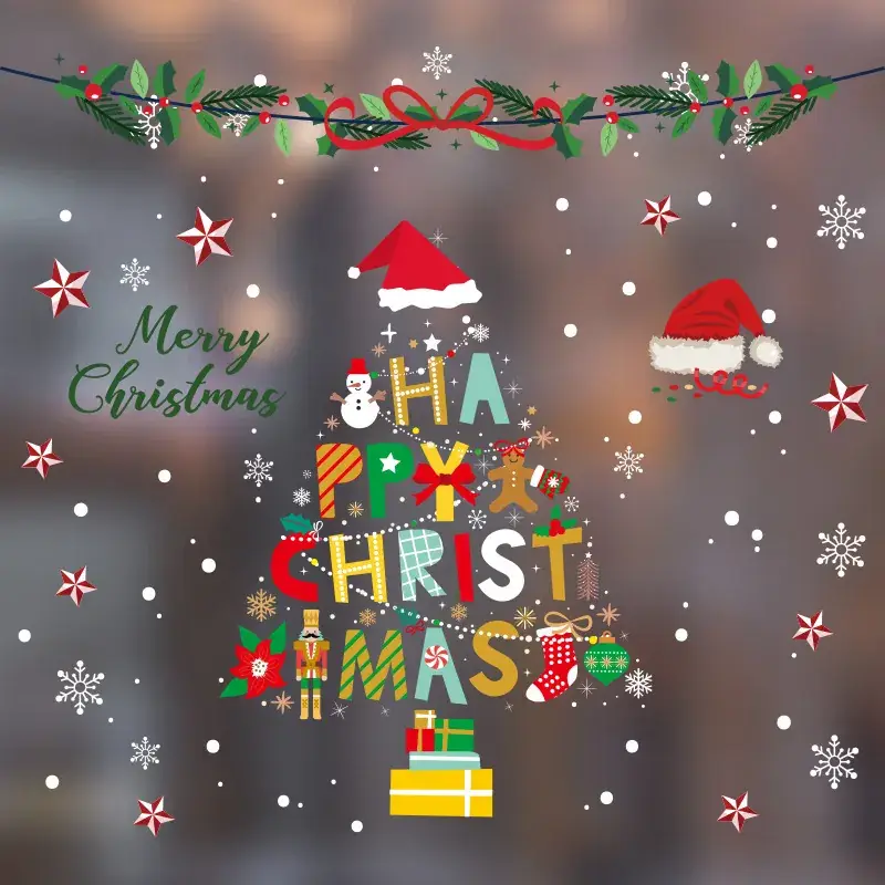 Christmas Window Decor Electrostatic Stickers Santa Claus - Image 11