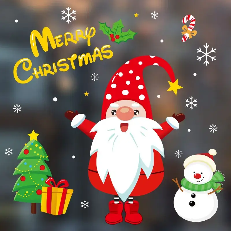 Christmas Window Decor Electrostatic Stickers Santa Claus - Image 14