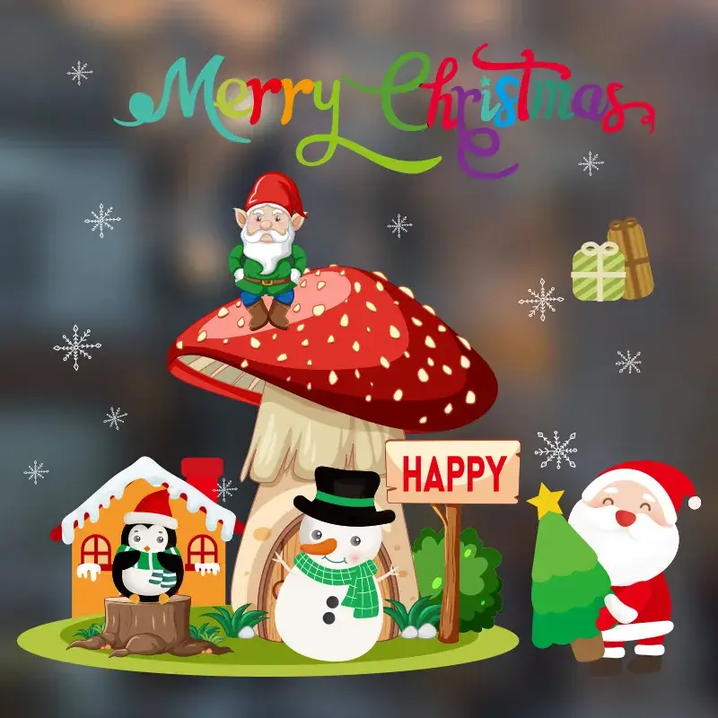 Christmas Window Decor Electrostatic Stickers Santa Claus - Image 16