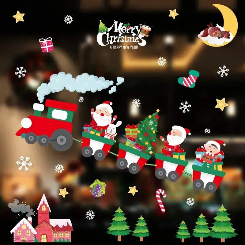Christmas Window Decor Electrostatic Stickers Santa Claus - Image 18