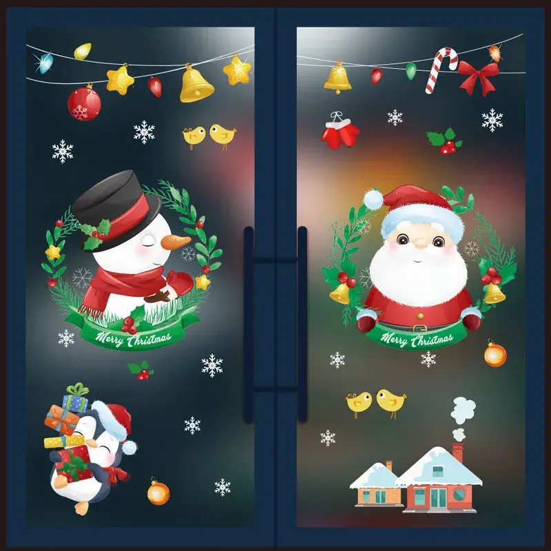 Christmas Window Decor Electrostatic Stickers Santa Claus - Image 21