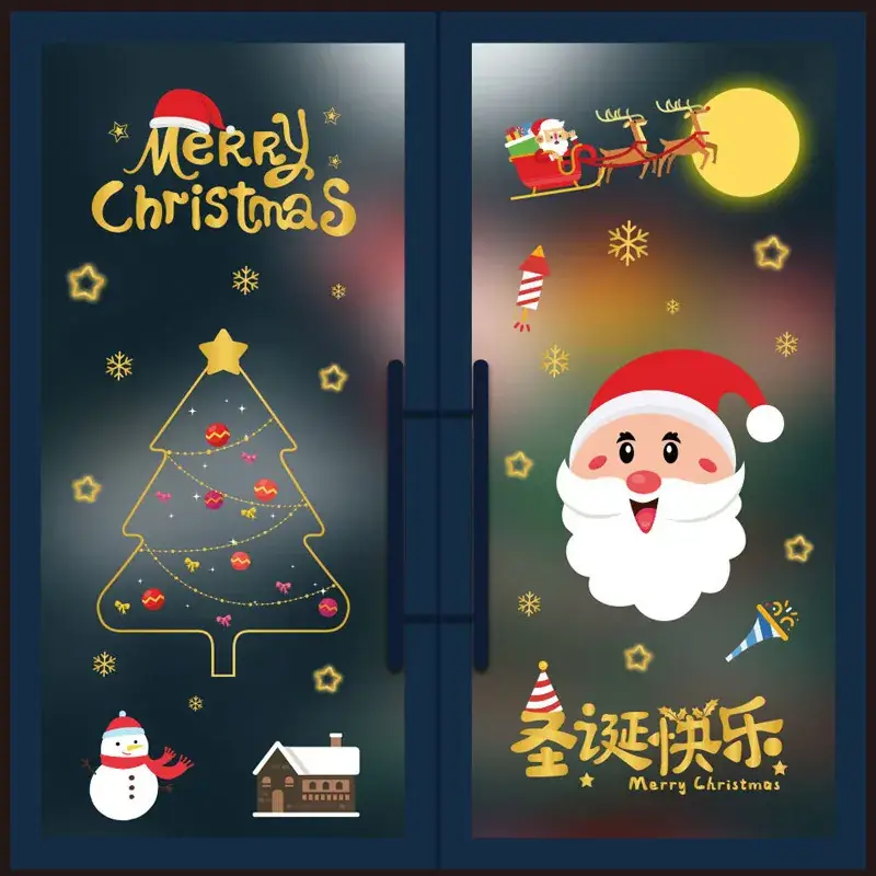 Christmas Window Decor Electrostatic Stickers Santa Claus - Image 22