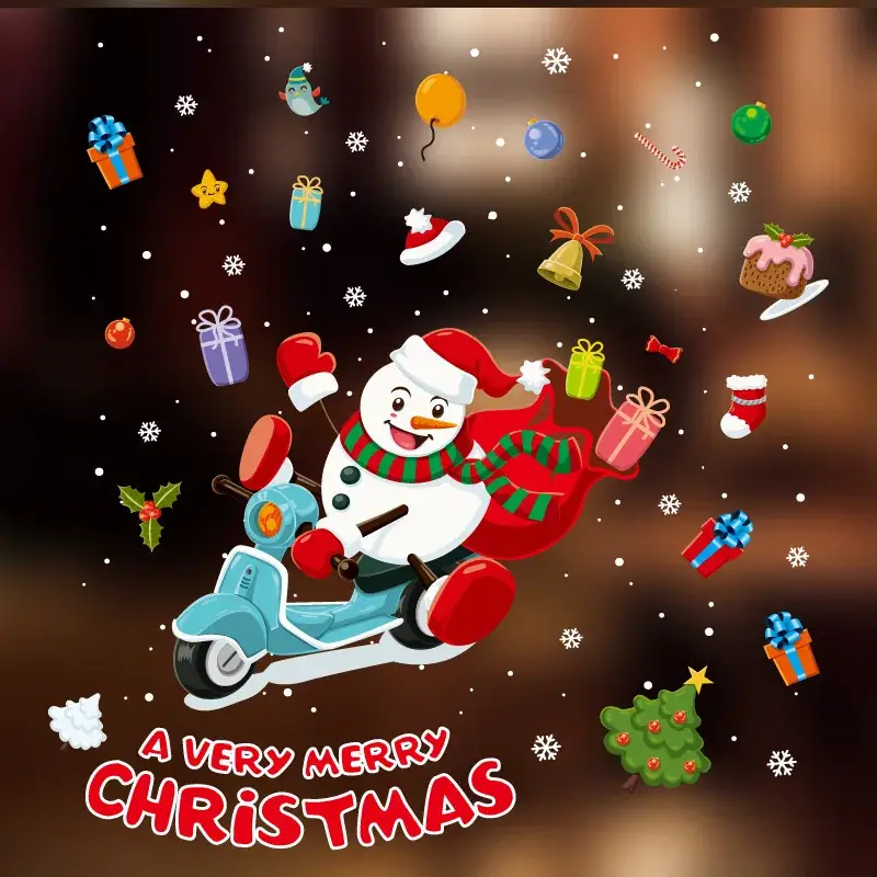 Christmas Window Decor Electrostatic Stickers Santa Claus - Image 24
