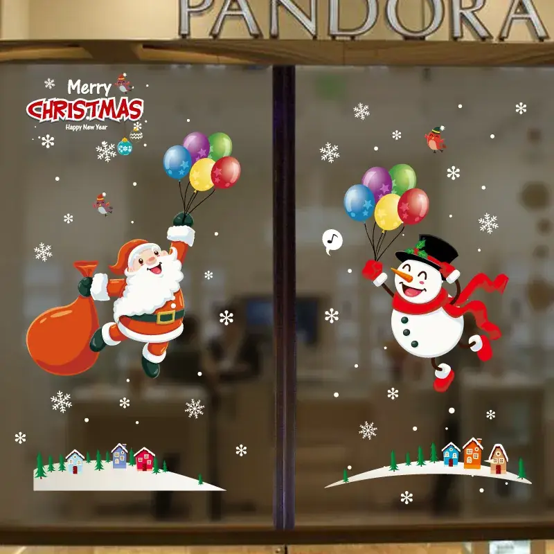 Christmas Window Decor Electrostatic Stickers Santa Claus - Image 25
