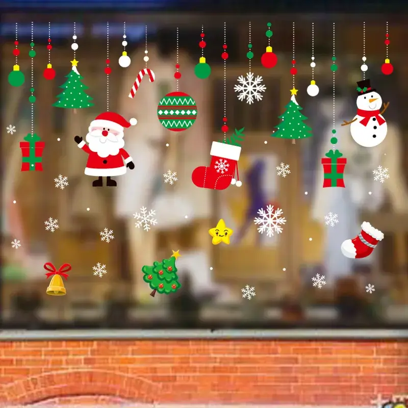 Christmas Window Decor Electrostatic Stickers Santa Claus - Image 26