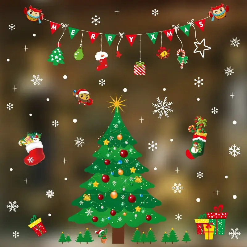 Christmas Window Decor Electrostatic Stickers Santa Claus - Image 27