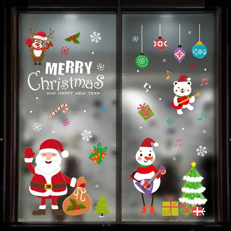 Christmas Window Decor Electrostatic Stickers Santa Claus - Image 33