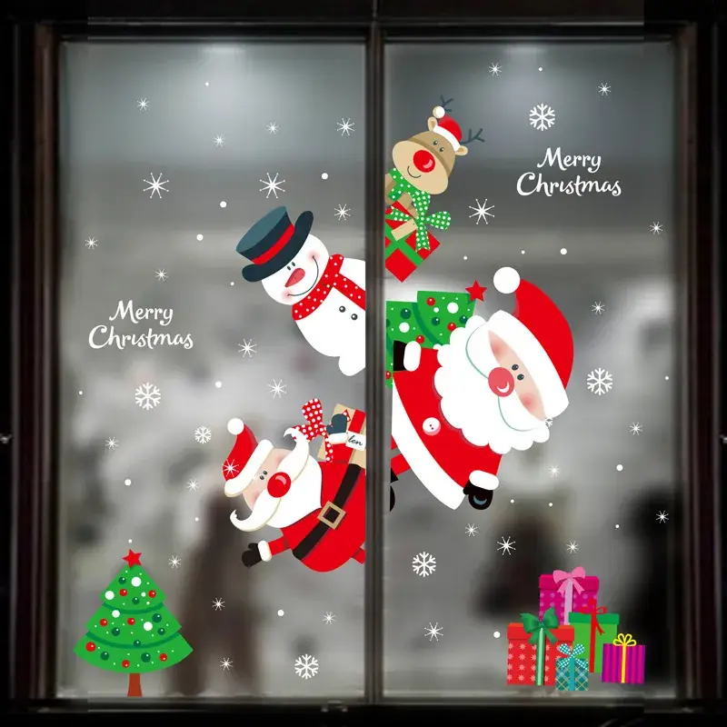 Christmas Window Decor Electrostatic Stickers Santa Claus - Image 34