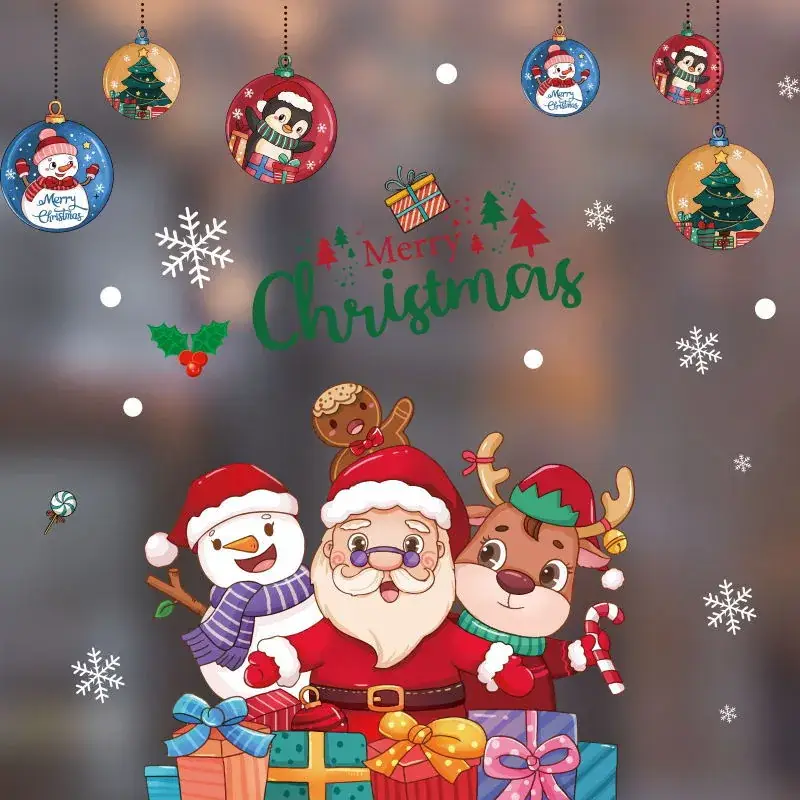 Christmas Window Decor Electrostatic Stickers Santa Claus - Image 4