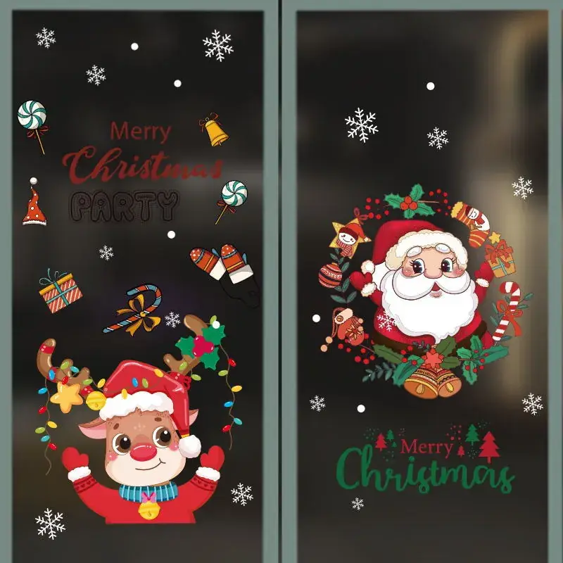 Christmas Window Decor Electrostatic Stickers Santa Claus - Image 5