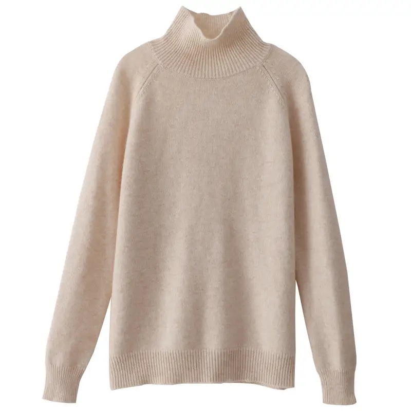Women Wool Knitted Half High Neck Sweater Large - Image 17