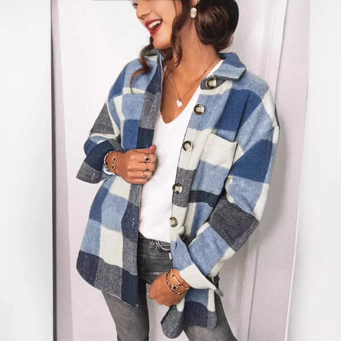 Women Plaid Jacket Autumn Winter Cross Border New Style - Image 5