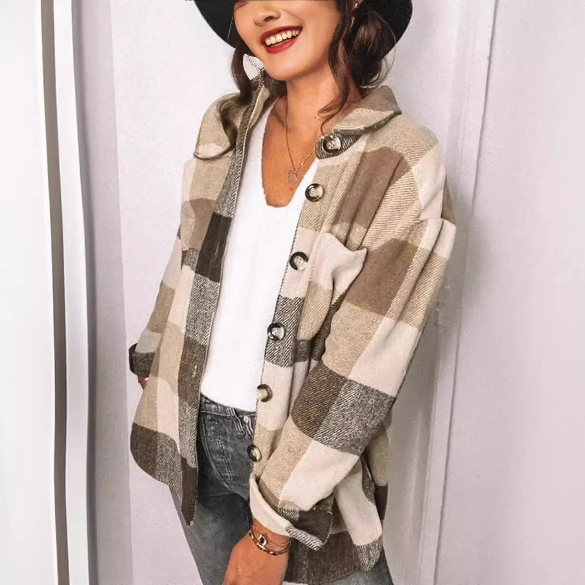 Women Plaid Jacket Autumn Winter Cross Border New Style - Image 6