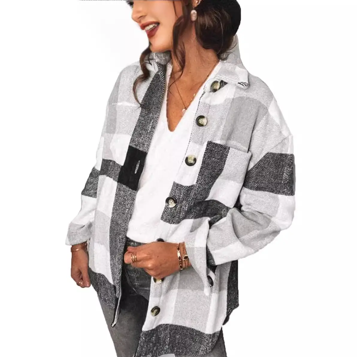 Women Plaid Jacket Autumn Winter Cross Border New Style - Image 7
