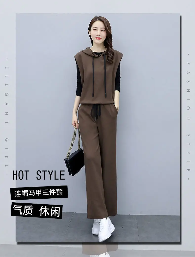 Women's 2025 Slimming Black Wide Leg Pants Suit Set — feature 10