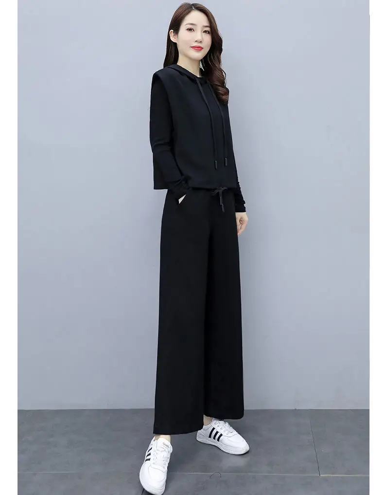 Women's 2025 Slimming Black Wide Leg Pants Suit Set — feature 13