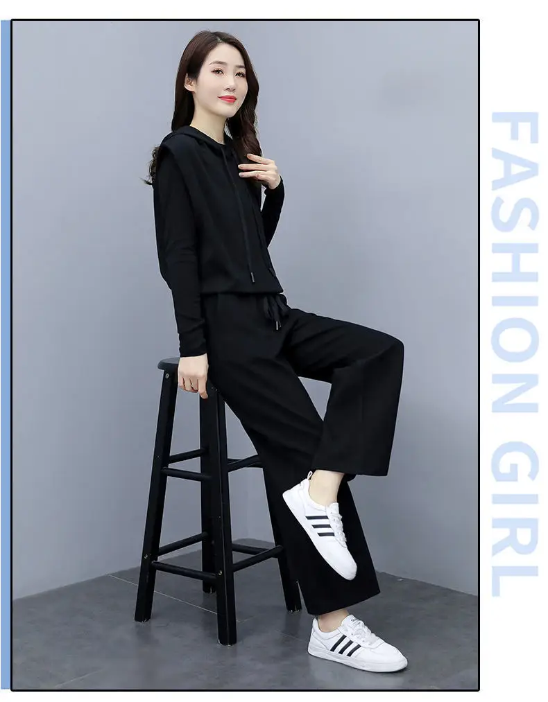 Women's 2025 Slimming Black Wide Leg Pants Suit Set — feature 14